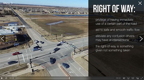 Defensive driving course details include instructional information combined with high definition footage.